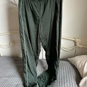 lululemon athletica Dark Green Track Pants with White Stripes
